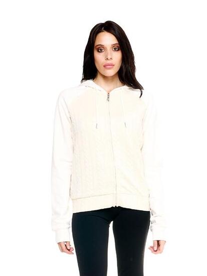 Felpe con cappuccio bonded Leone donna con zip intera Greyss