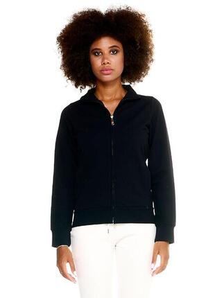 Einfaches Leone Damen-Sweatshirt mit durchgehendem Reißverschluss