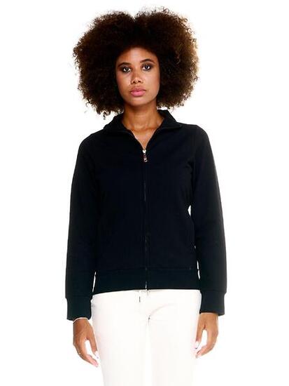 Einfaches Leone Damen-Sweatshirt mit durchgehendem Reißverschluss