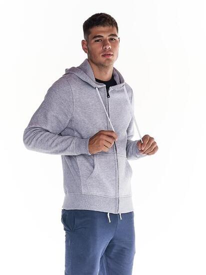 Heavy Basic Herren-Sweatshirt mit durchgehendem Reißverschluss und Kapuze