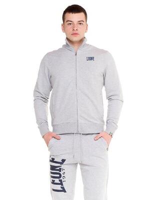 Leone basic heren non-sweatshirt met kraag en ritssluiting
