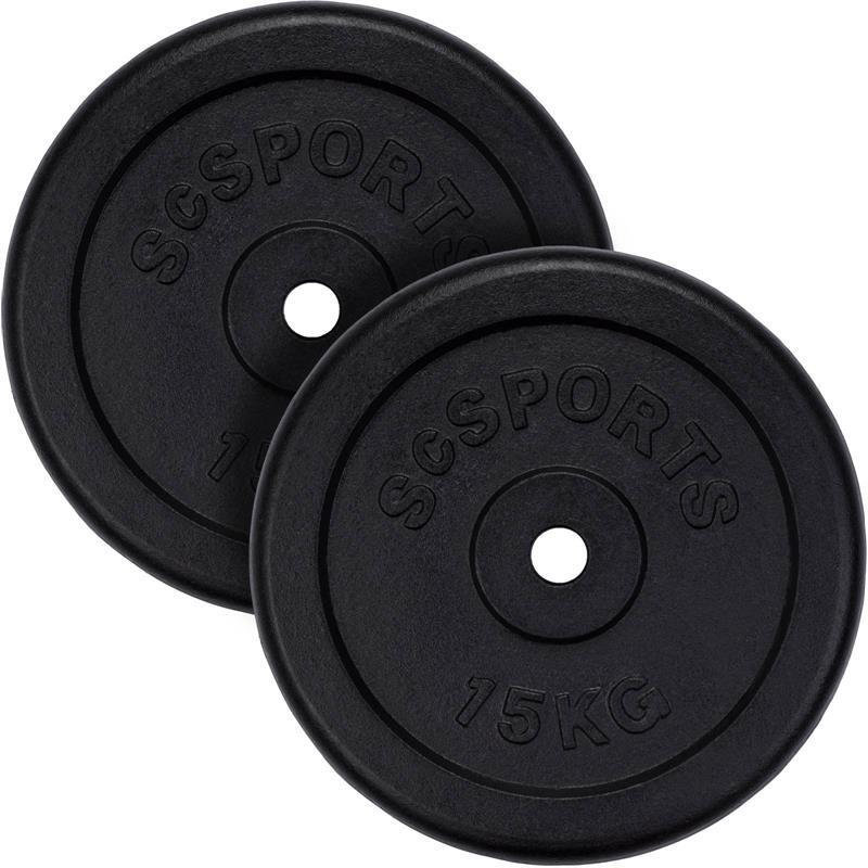 Dischi in ghisa SC-SPORTS foro 31 mm neri, set da 2–15 kg 2/6