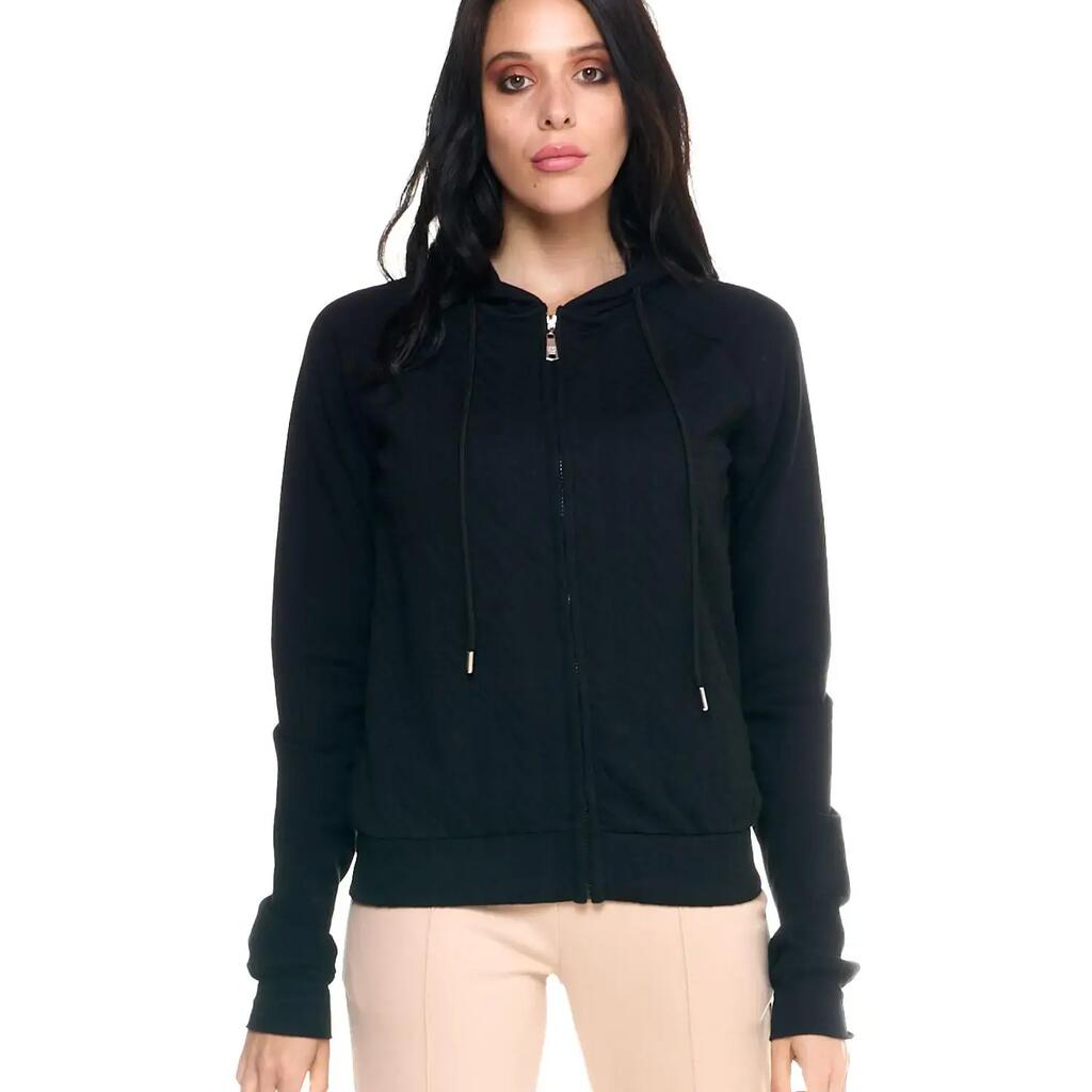 Leone 1947 Glam Winter women's braided fabric hooded zip-up sweatshirt