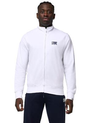 Felpa da uomo con colletto e zip non felpata Leone Basic