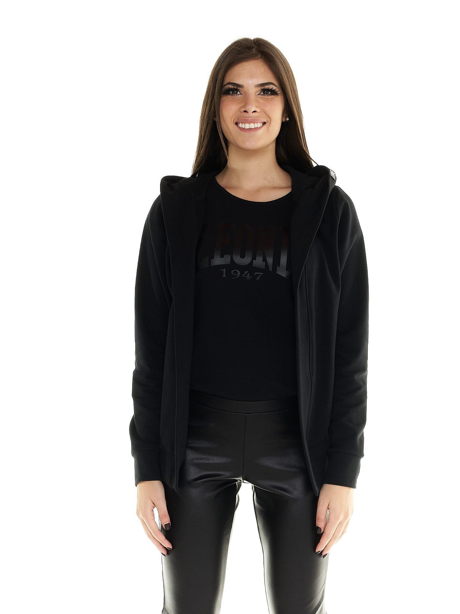 Moletom com capuz preto feminino Leone 2/7