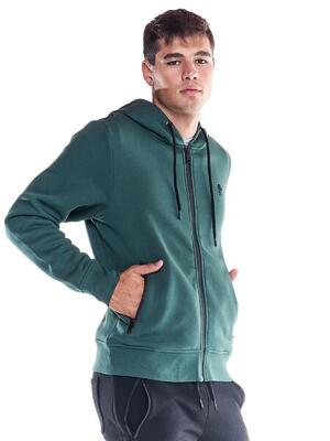 Zacht basic sweatshirt met capuchon en leeuwicoon en grote zak