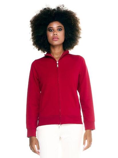 Einfaches Leone Damen-Sweatshirt mit durchgehendem Reißverschluss