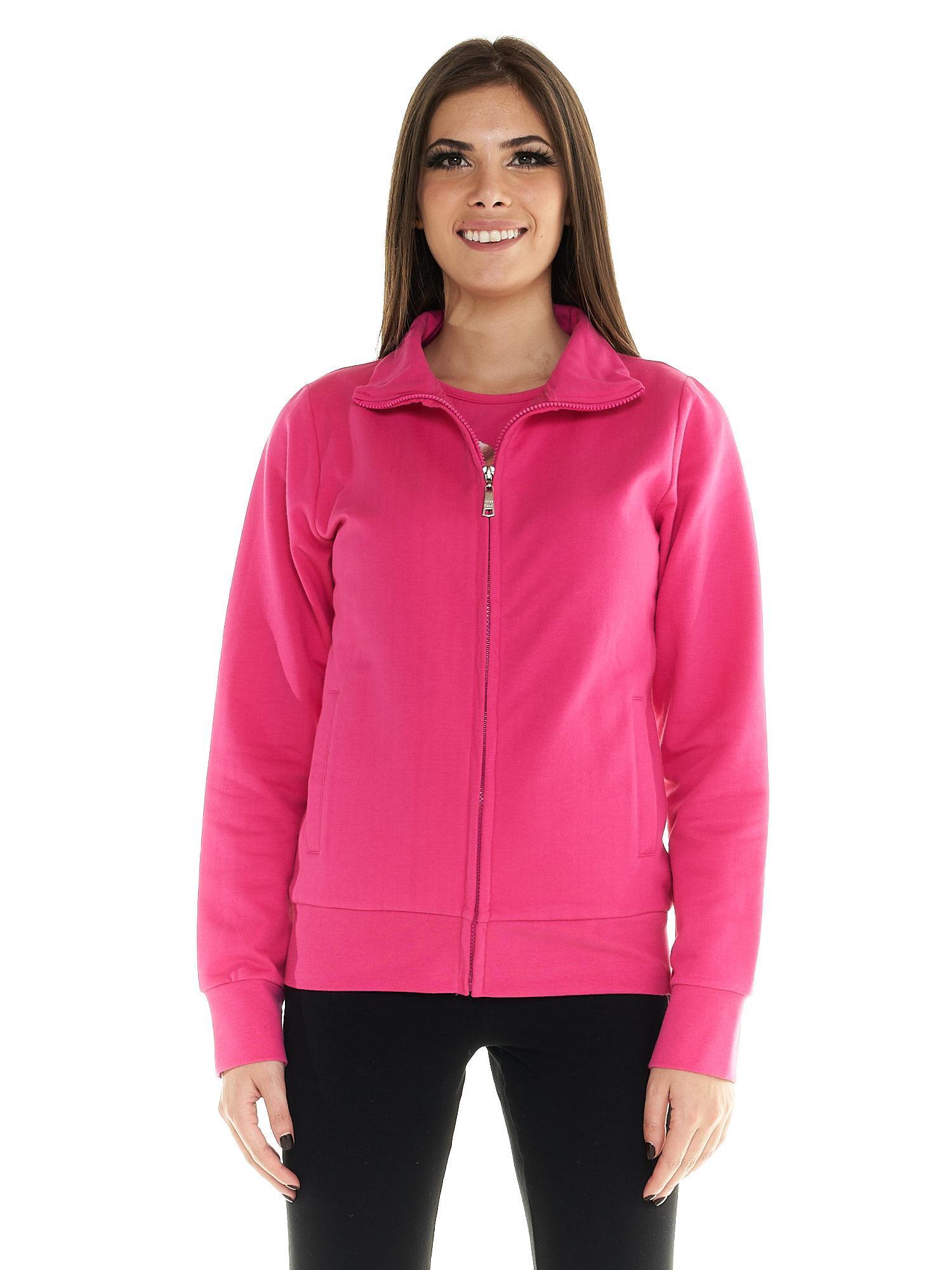 Einfaches Leone Damen-Sweatshirt mit durchgehendem Reißverschluss 2/8