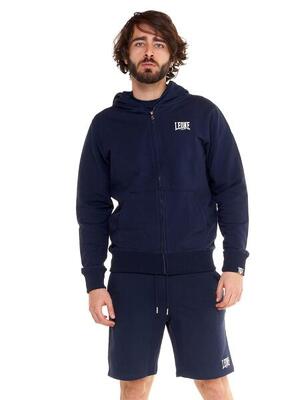 Felpa da uomo con cappuccio e zip non felpata Leone Basic