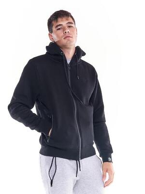 Zacht basic sweatshirt met capuchon en leeuwicoon en grote zak