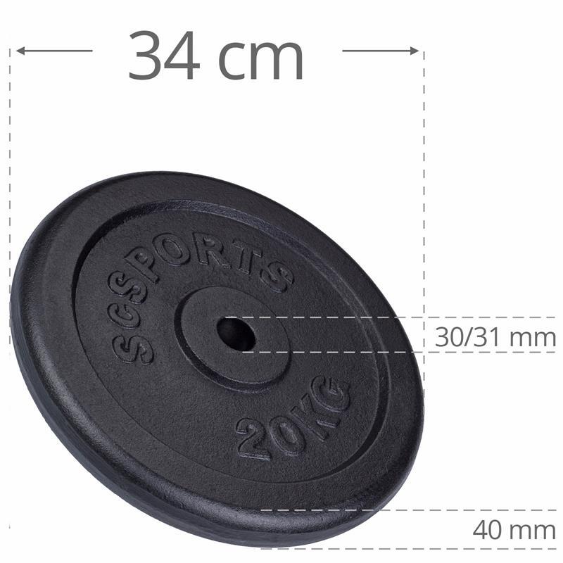 Zátěž - silový - litinový kotouč 20 kg - kotouč 4/6