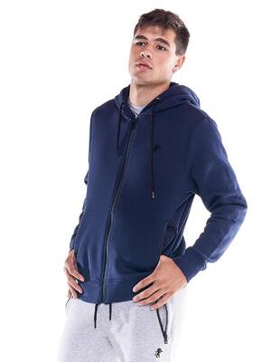 Zacht basic sweatshirt met capuchon en leeuwicoon en grote zak