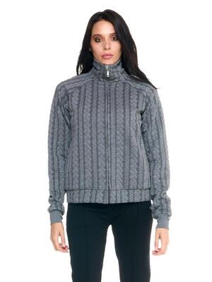 Felpa collo alto Leone donna con zip intera bonded Greyss
