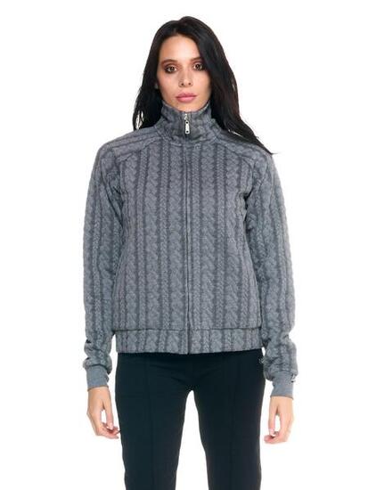 Felpa collo alto Leone donna con zip intera bonded Greyss