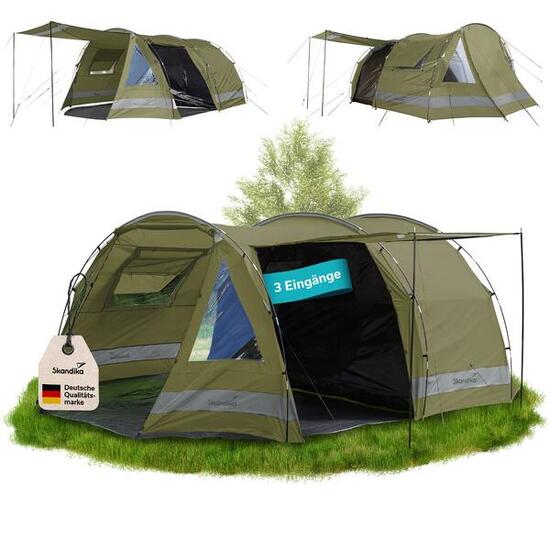 Tunnelzelt Kambo 4 - Campingzelt 4 Personen - 1x dunkle Kabine - Outdoor