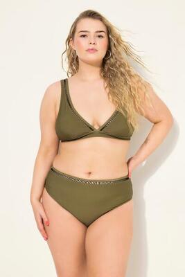 Dames bikinibroekje raster-randje high waist