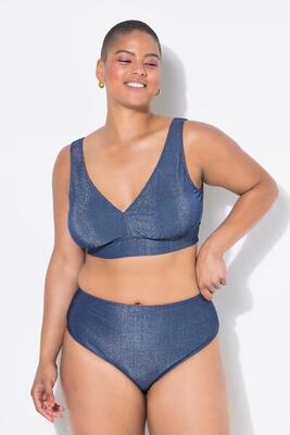 Dames bikinislip hoge taille glittereffect