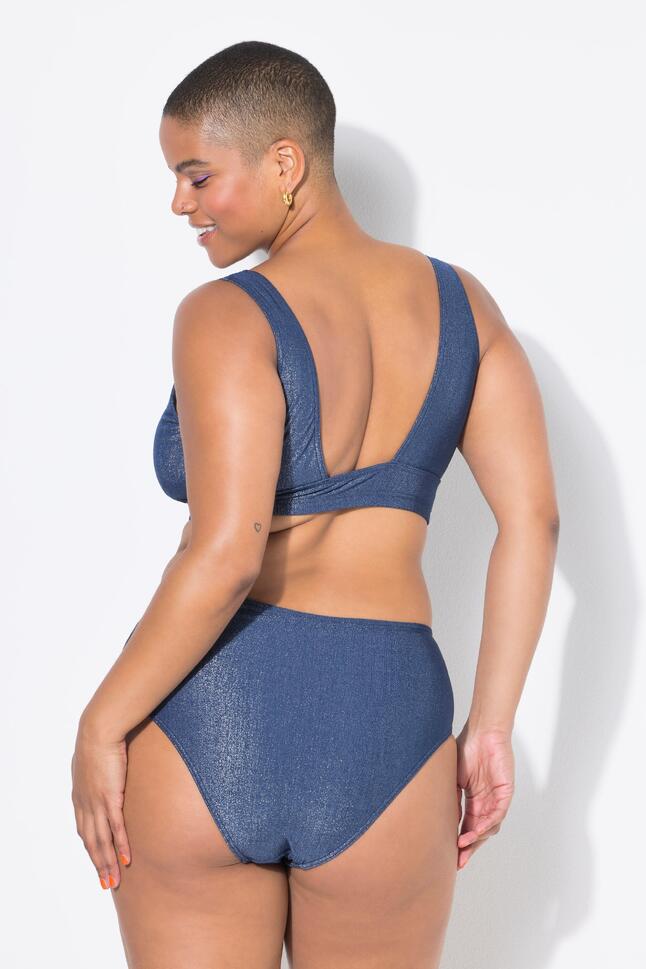Damskie Figi od bikini wysoki stan efekt brokatu