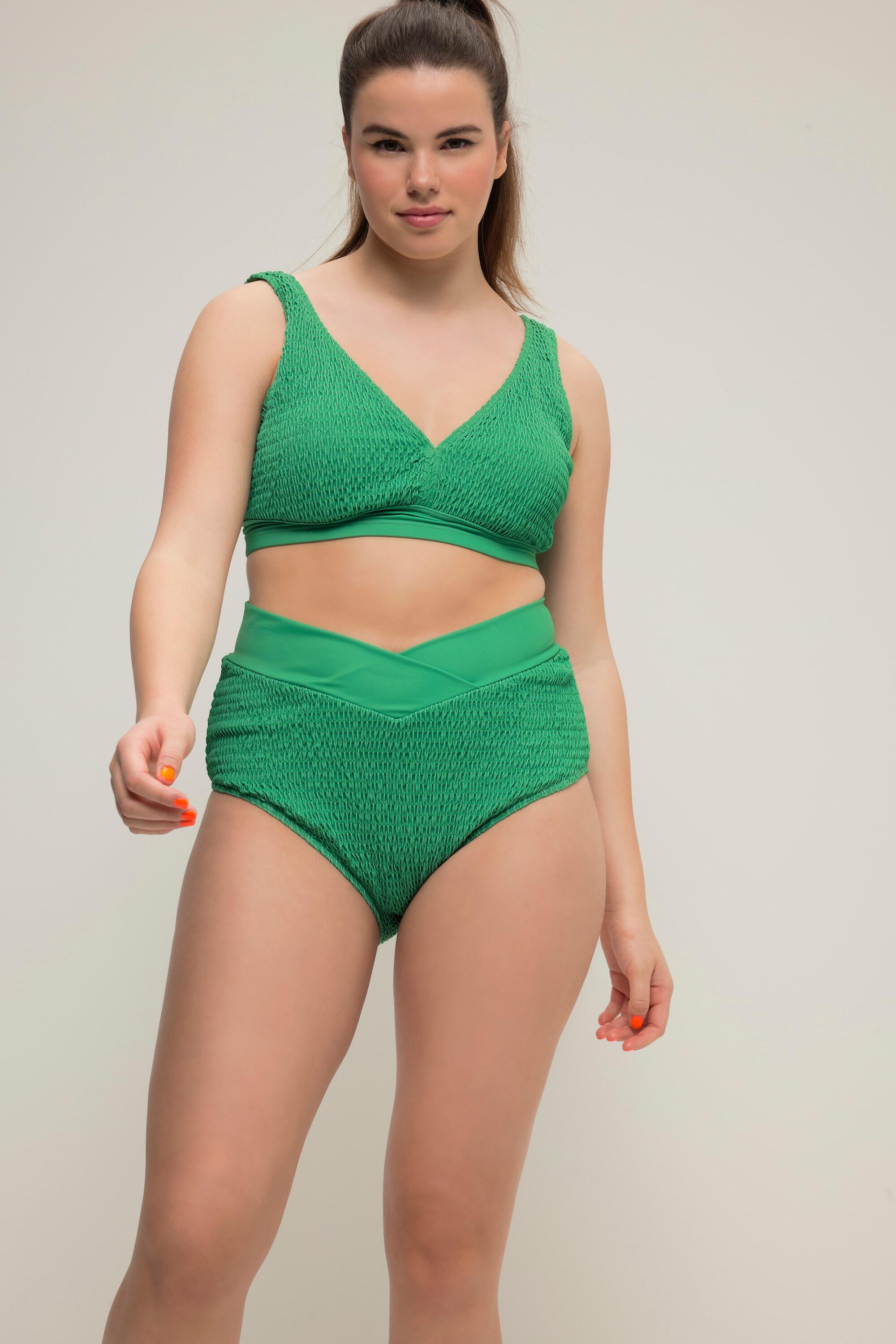 Femme Culotte de bikini à tissu texturé taille haute et base style portefeuille 3/6