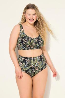Dames bikinibroekje hoge taille panty style tropische print