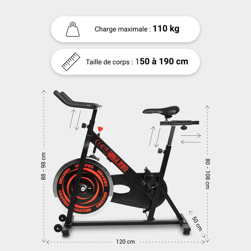 Gorilla Sports Indoor Cycling Bike - Hometrainer - Spinning Fiets