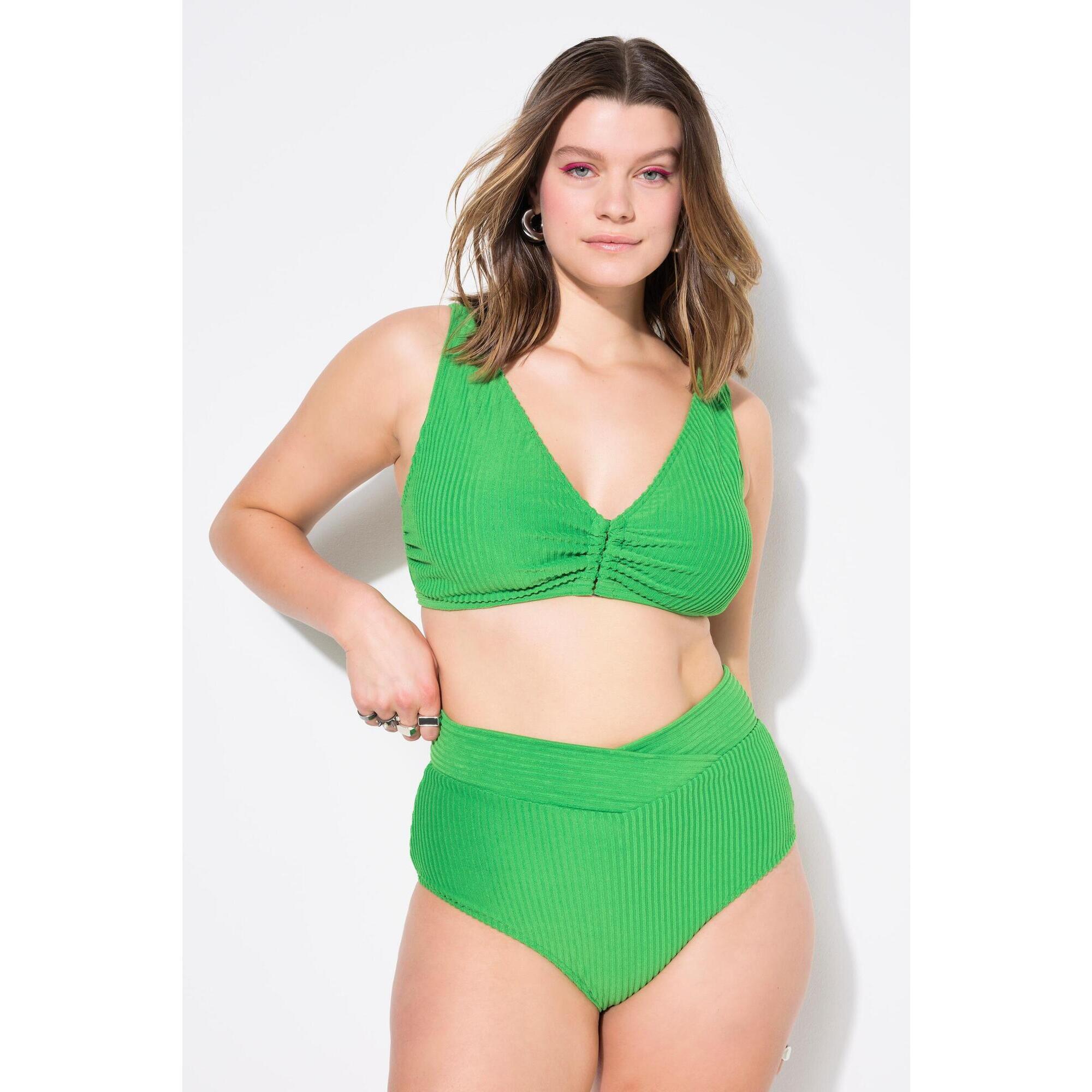 Damskie Figi bikini wysoki stan paski frotte pasek w kopertowym stylu