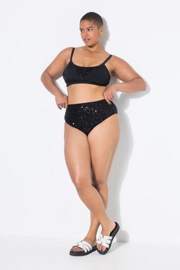 Femme Bas de bikini taille haute et paillettes