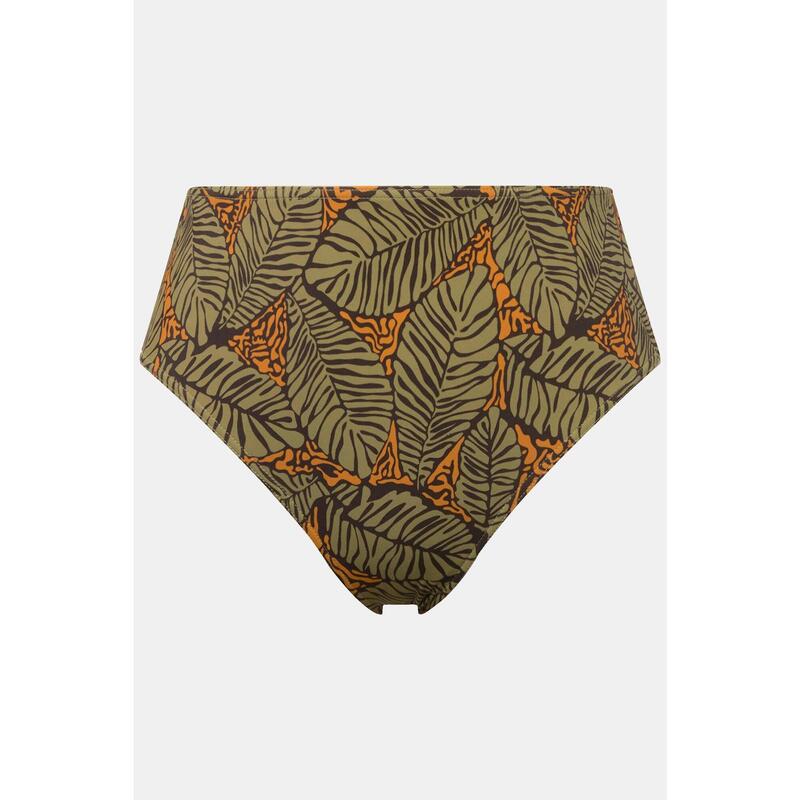 Damskie Figi od bikini nadruk w liście wysoki stan