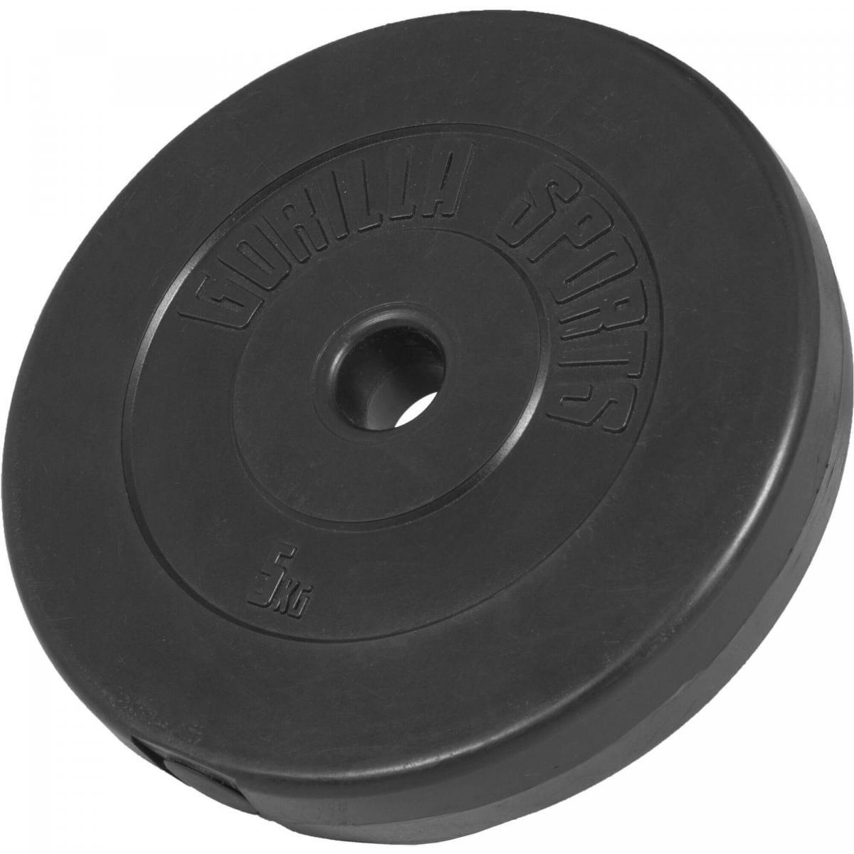 Gorilla Sports - Disque De Musculation Plastique | Diam 31mm | Au Choix De 1,25kg À 15kg - Poids De Musculation - Gris|multicolore|noir - 5 Kg - Decathlon