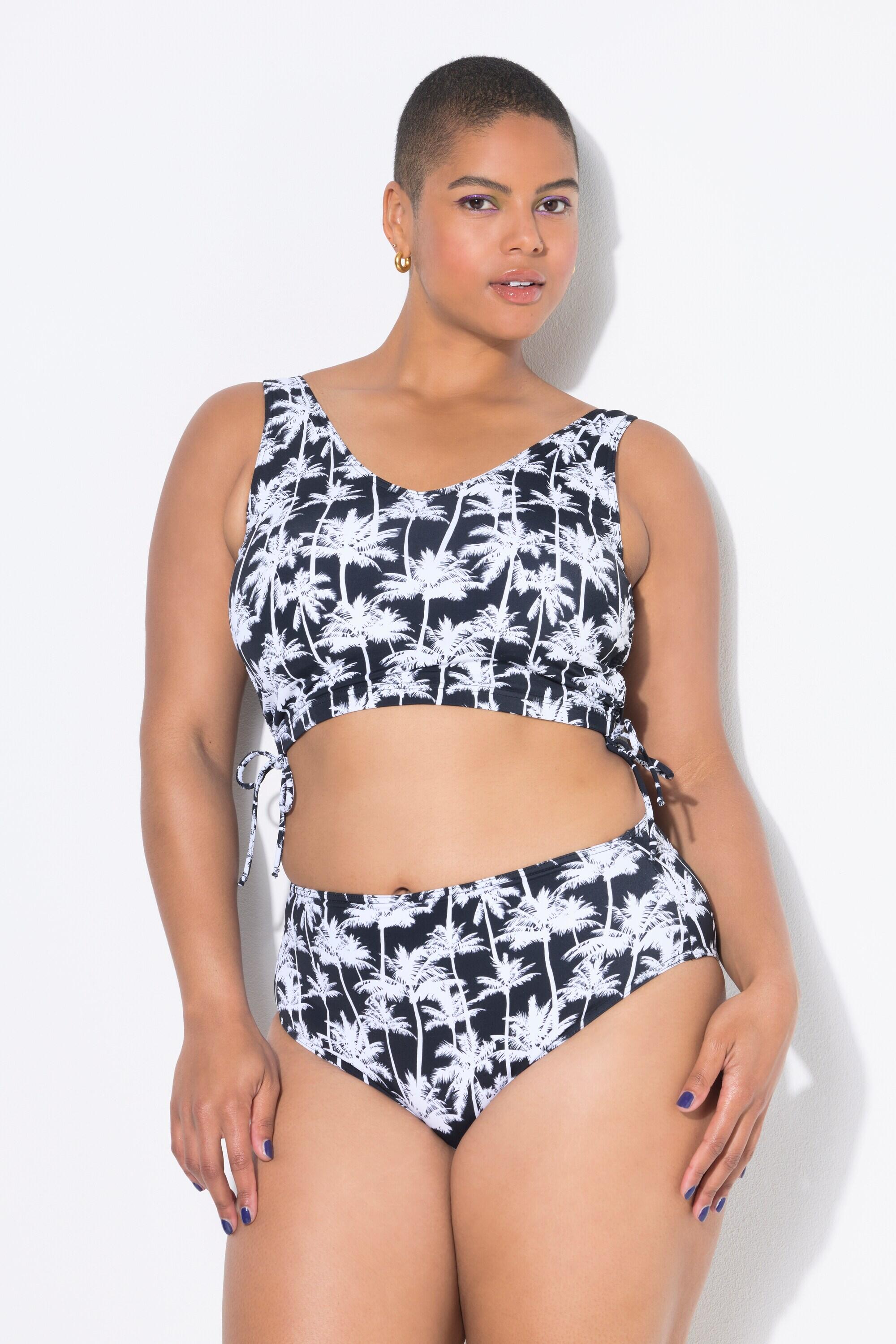 Femme Bas de bikini taille haute imprimé palmiers 1/6