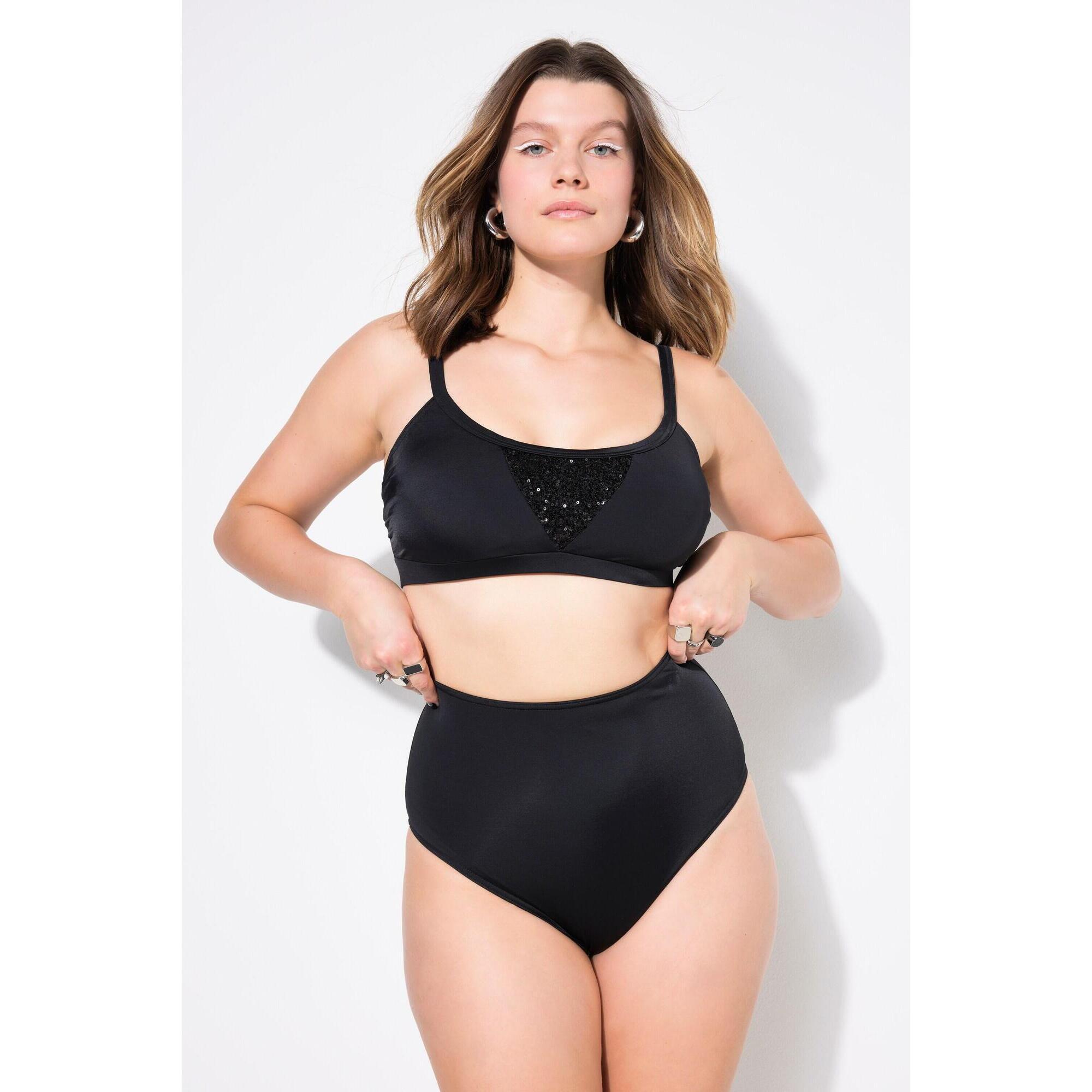 Ulla Popken - Femme Bas De Bikini Shorty (style Bermuda Gainant) Taille Haute - Bas De Maillot De Bain (bikini) - Noir - 44 L - Decathlon