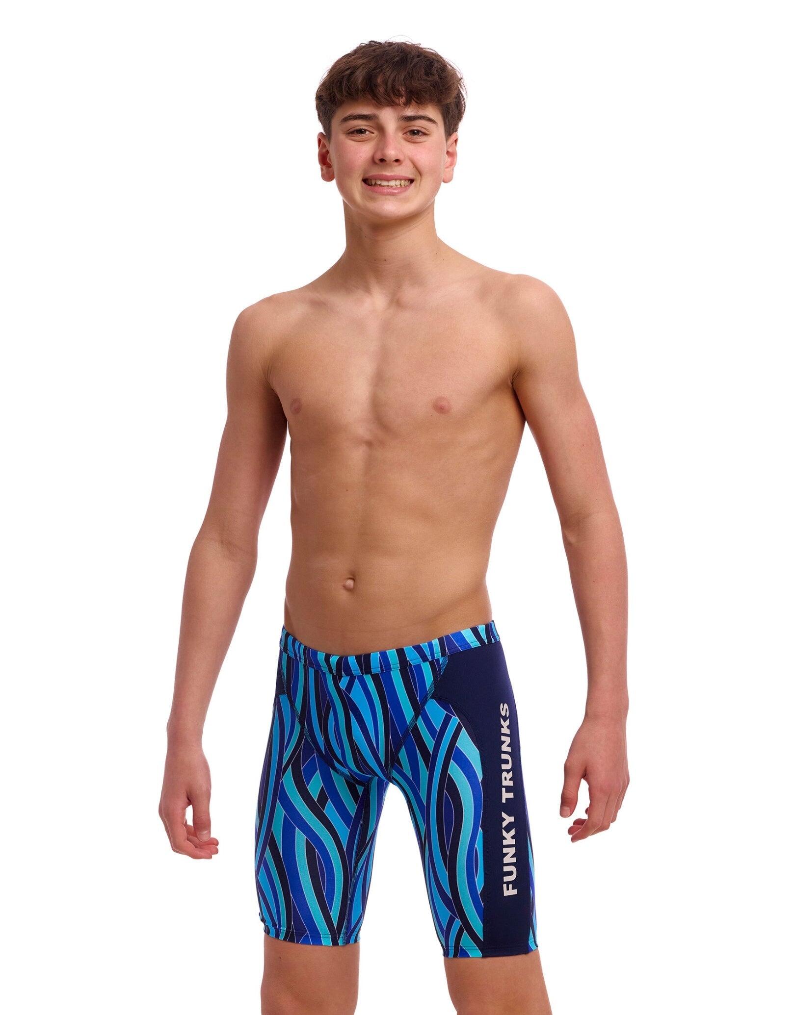 FUNKY TRUNKS Funky Trunks Boys Snork City Swim Training Jammer - Blue