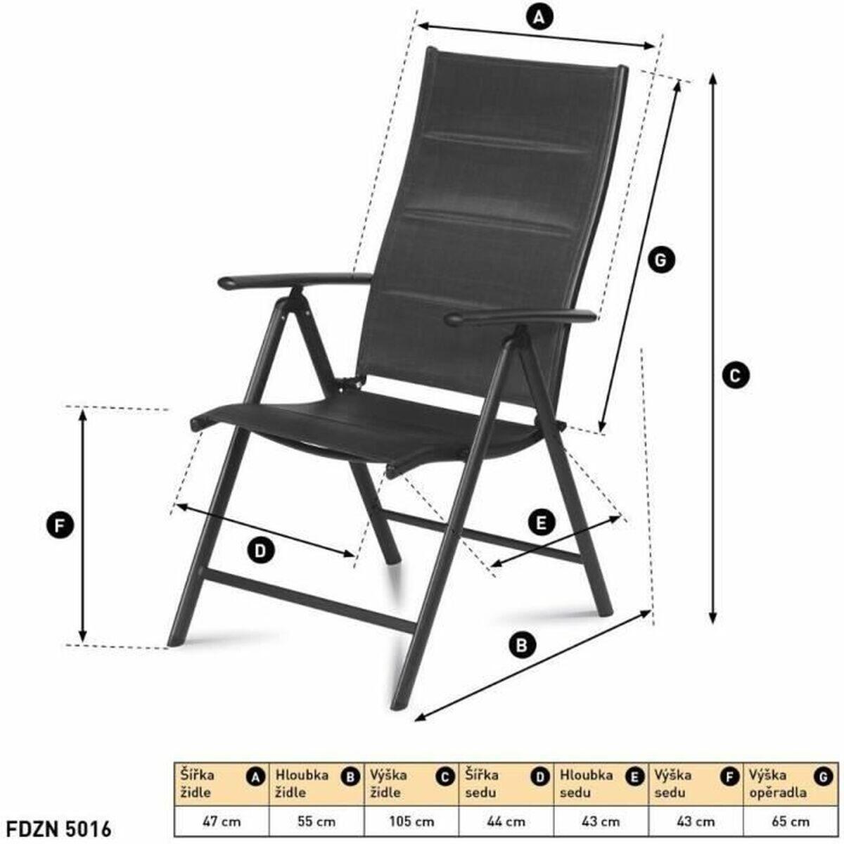 Chaise de jardin Fieldmann FDZN 5016 Noir 2/5