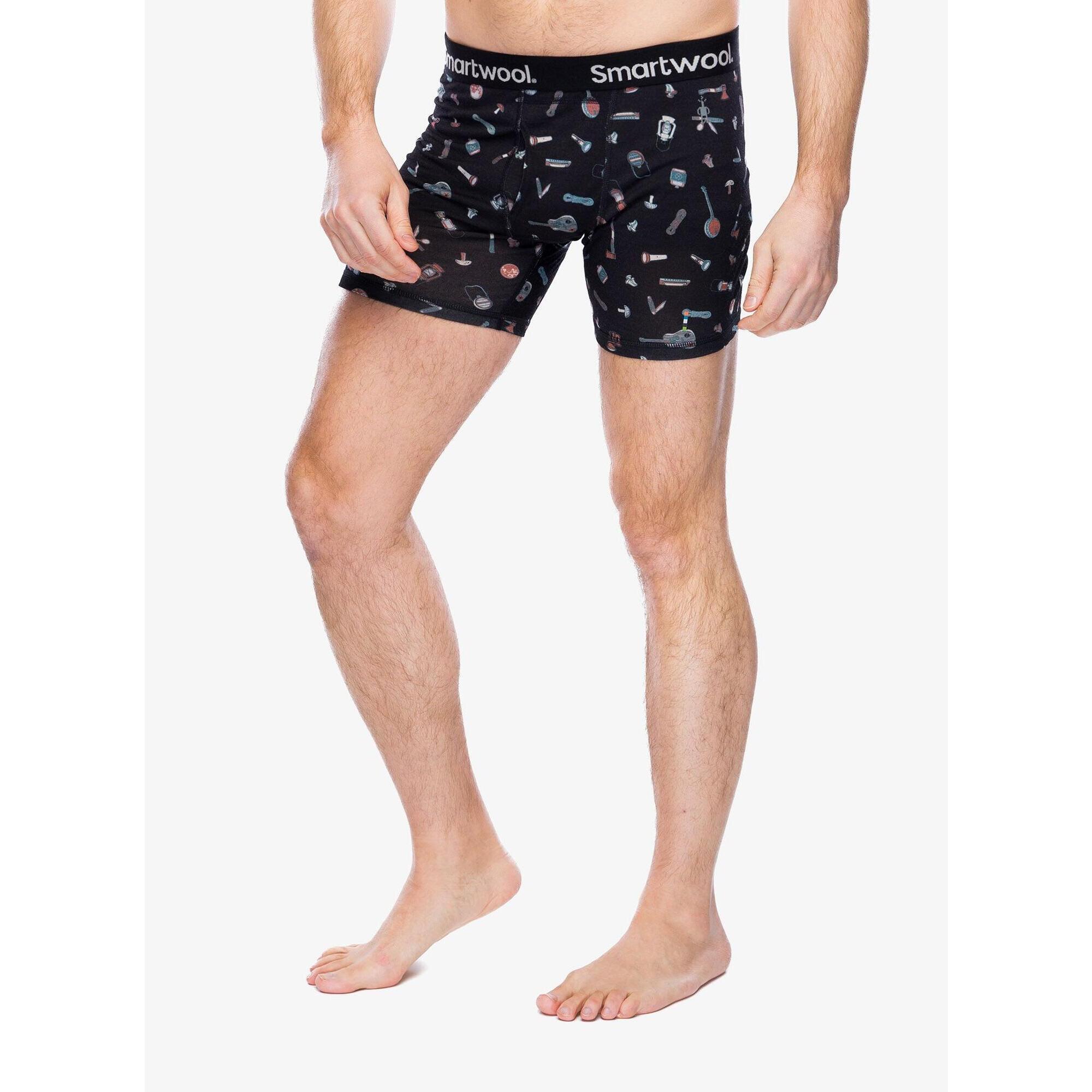 Smartwool - Caleçon Thermique Homme Smartwool Merino Print Boxer Brief - Caleçon - Multicolore|noir - 48 Xl - Decathlon