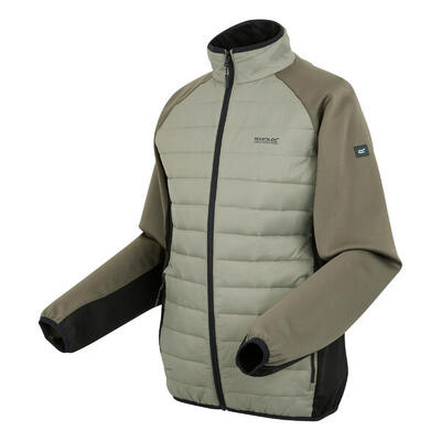 Heren clumber iv full zip hybride jas (goudkleurig zand/treetop/zwart)