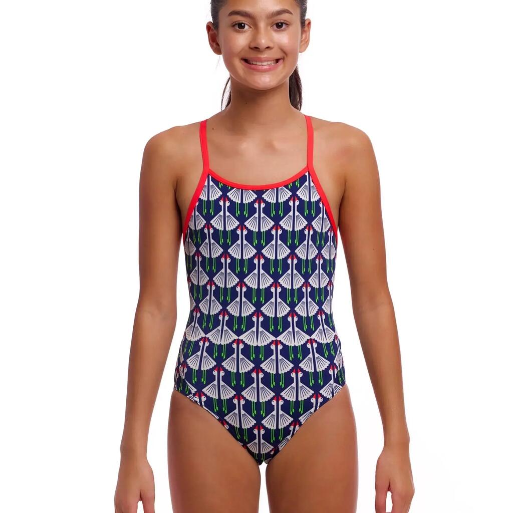Funkita Girls Sitting Duck Diamond Back Swimsuit - Navy/White