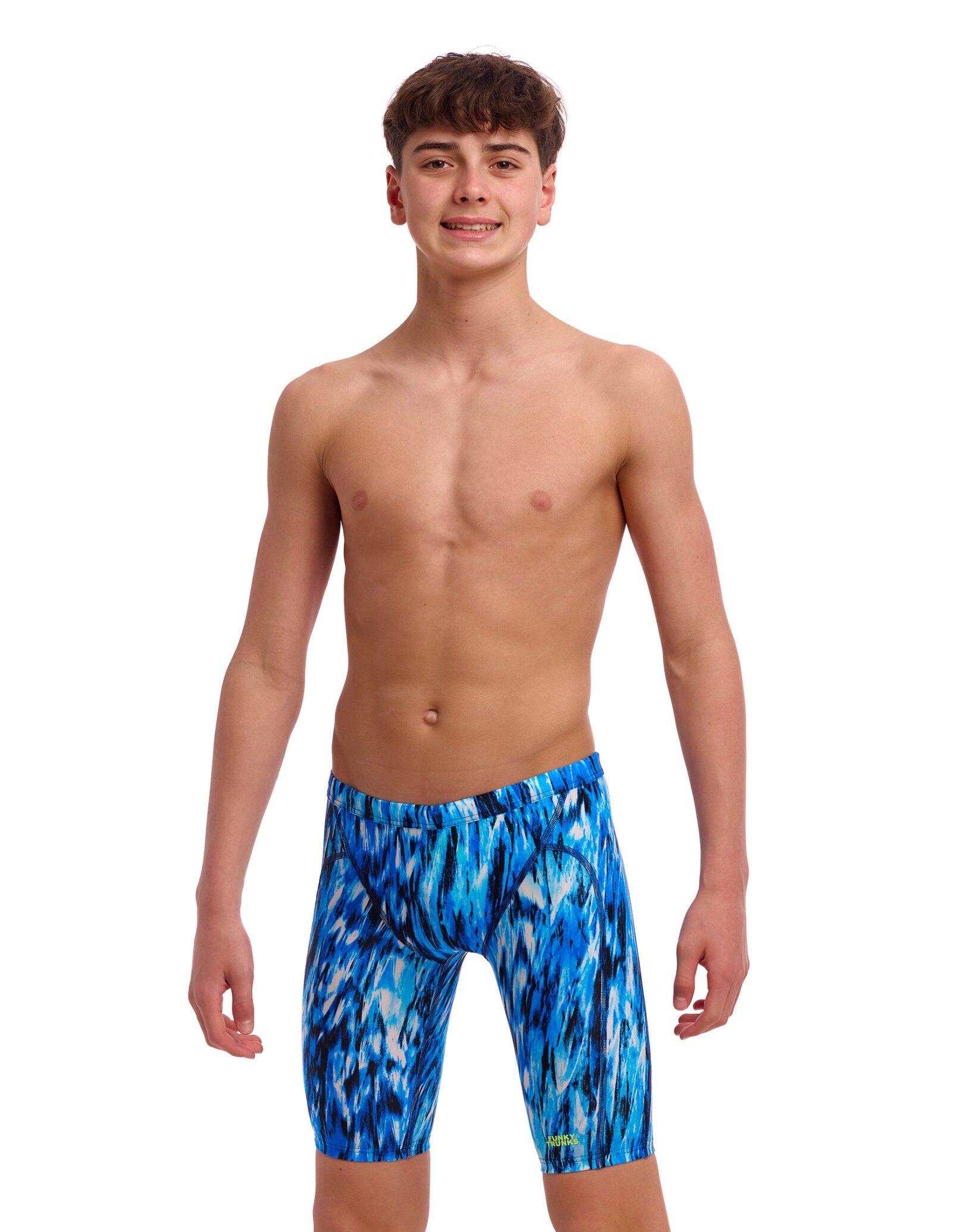 FUNKY TRUNKS Funky Trunks Boys Wing Streak Swim Training Jammer - Blue