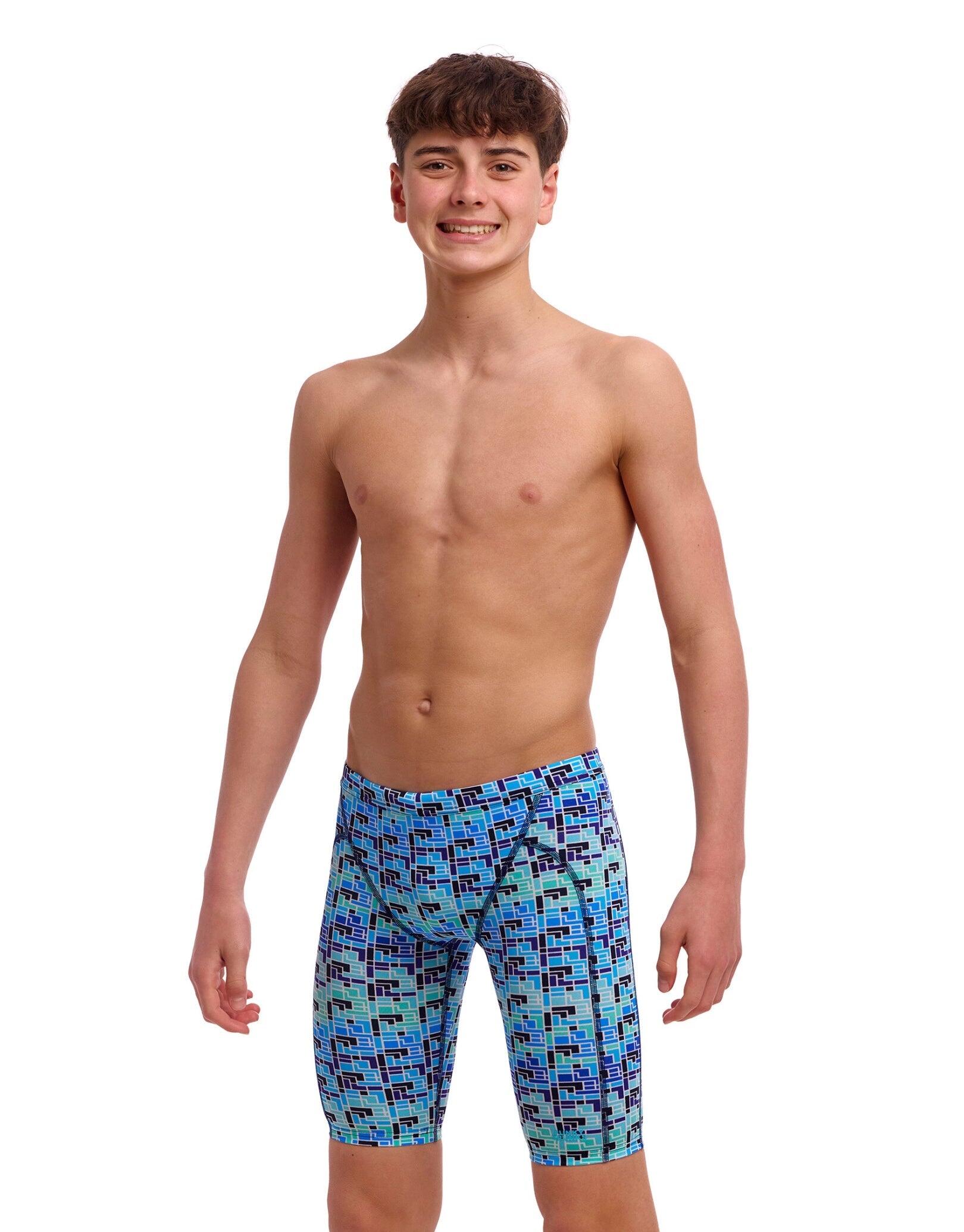 Funky Trunks Boys Jack Stack Swim Training Jammer - Blue 1/5
