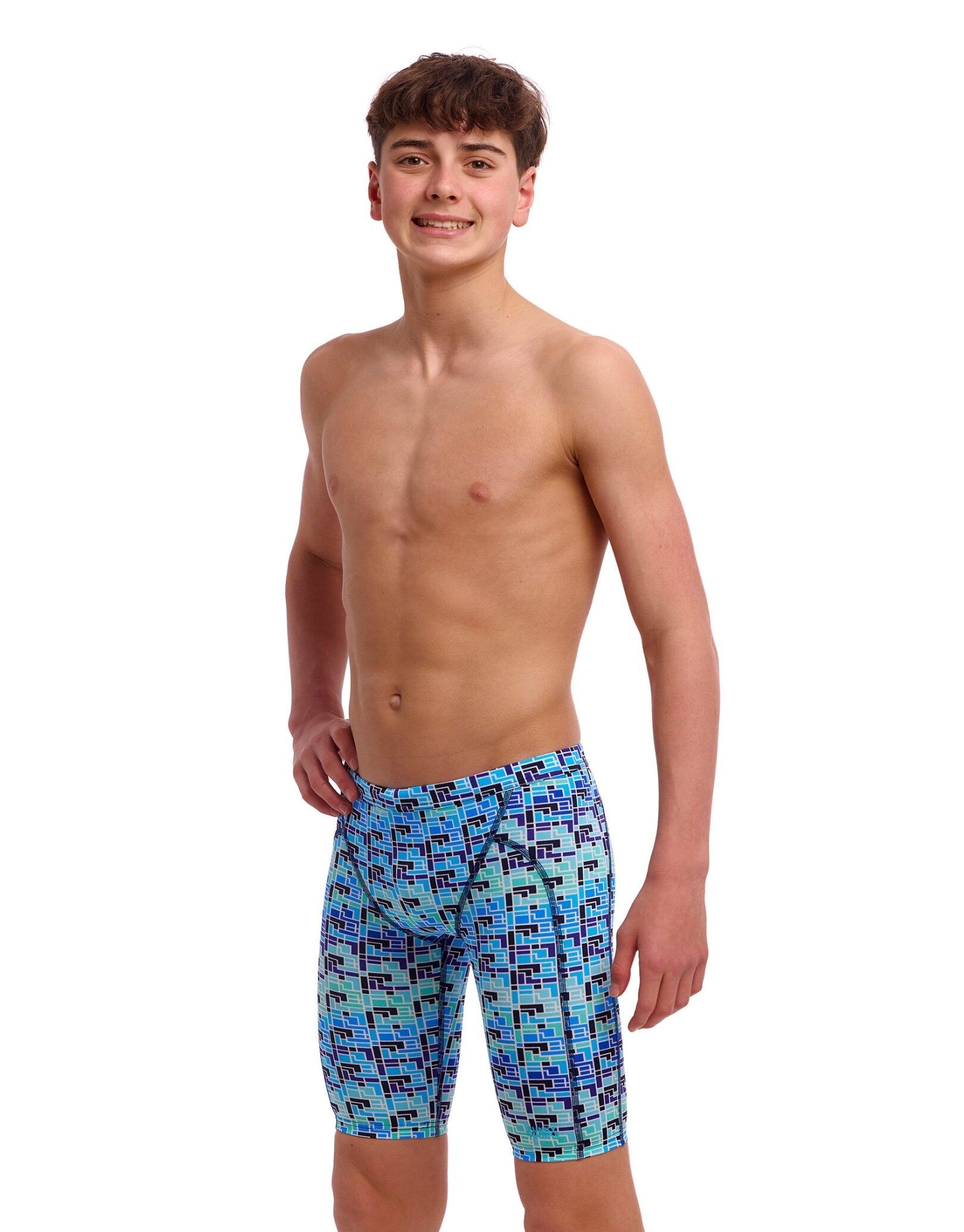 Funky Trunks Boys Jack Stack Swim Training Jammer - Blue 3/5