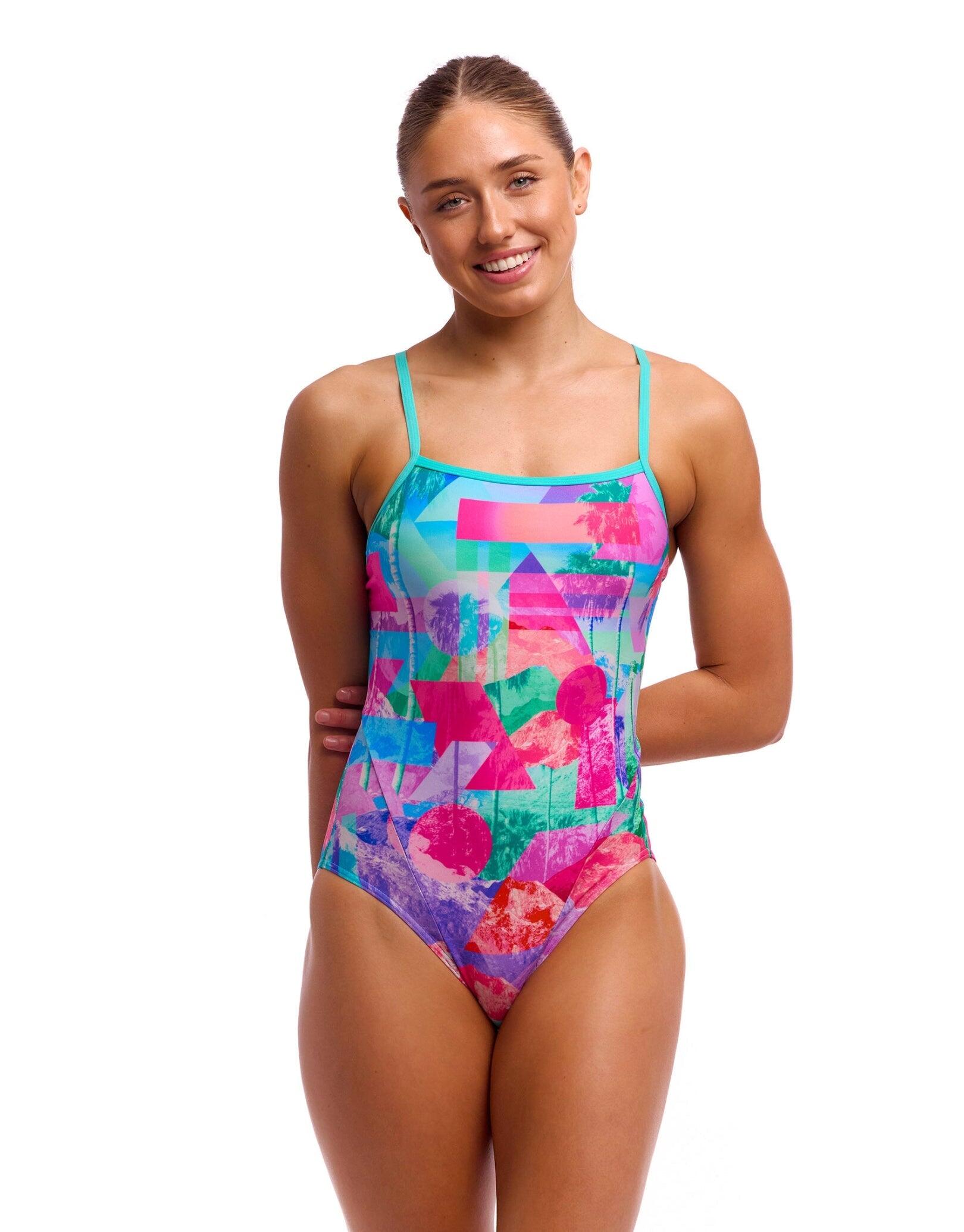 Funkita Snap That Single Strap Swimsuit - Mint Green/Pink 3/5