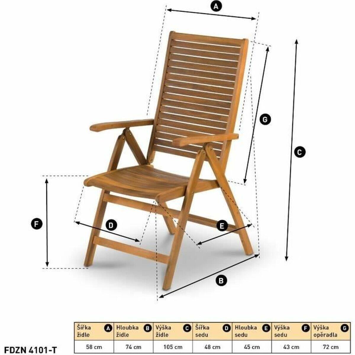 Chaise de jardin Fieldmann FDZN 4101-T Marron 2/5