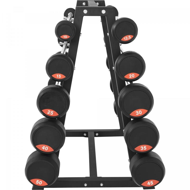 Rubber Barbell Rack inkl. Barbells Gummi 282,5 kg