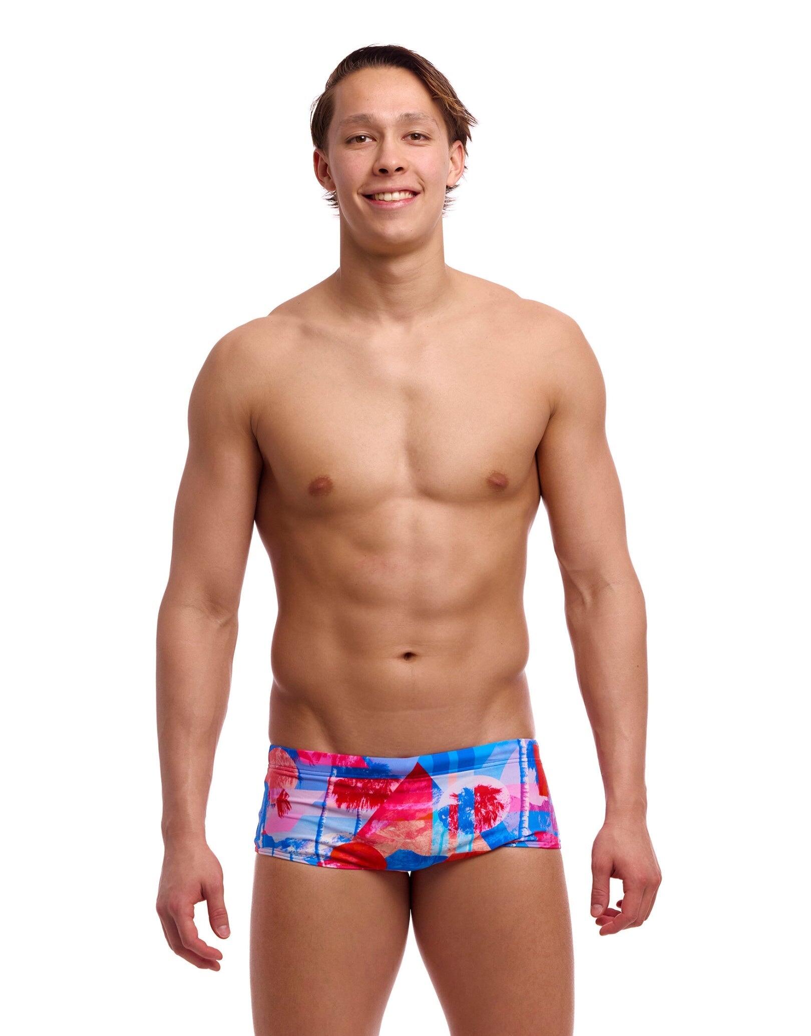 FUNKY TRUNKS Funky Trunks Miss Adventure Sidewinder Swim Trunks - Blue/Red