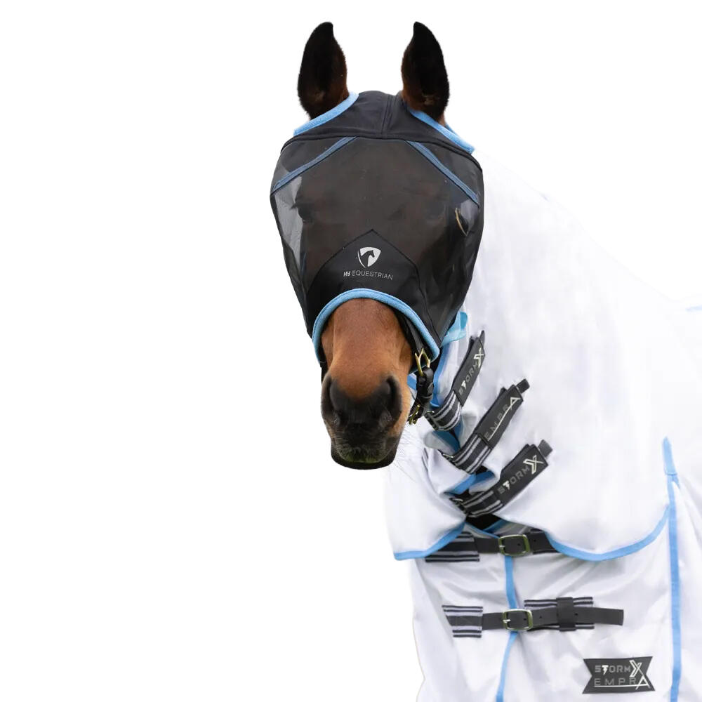 Masque Antimouches Sans Oreilles (Noir / Bleu Clair) 1/1