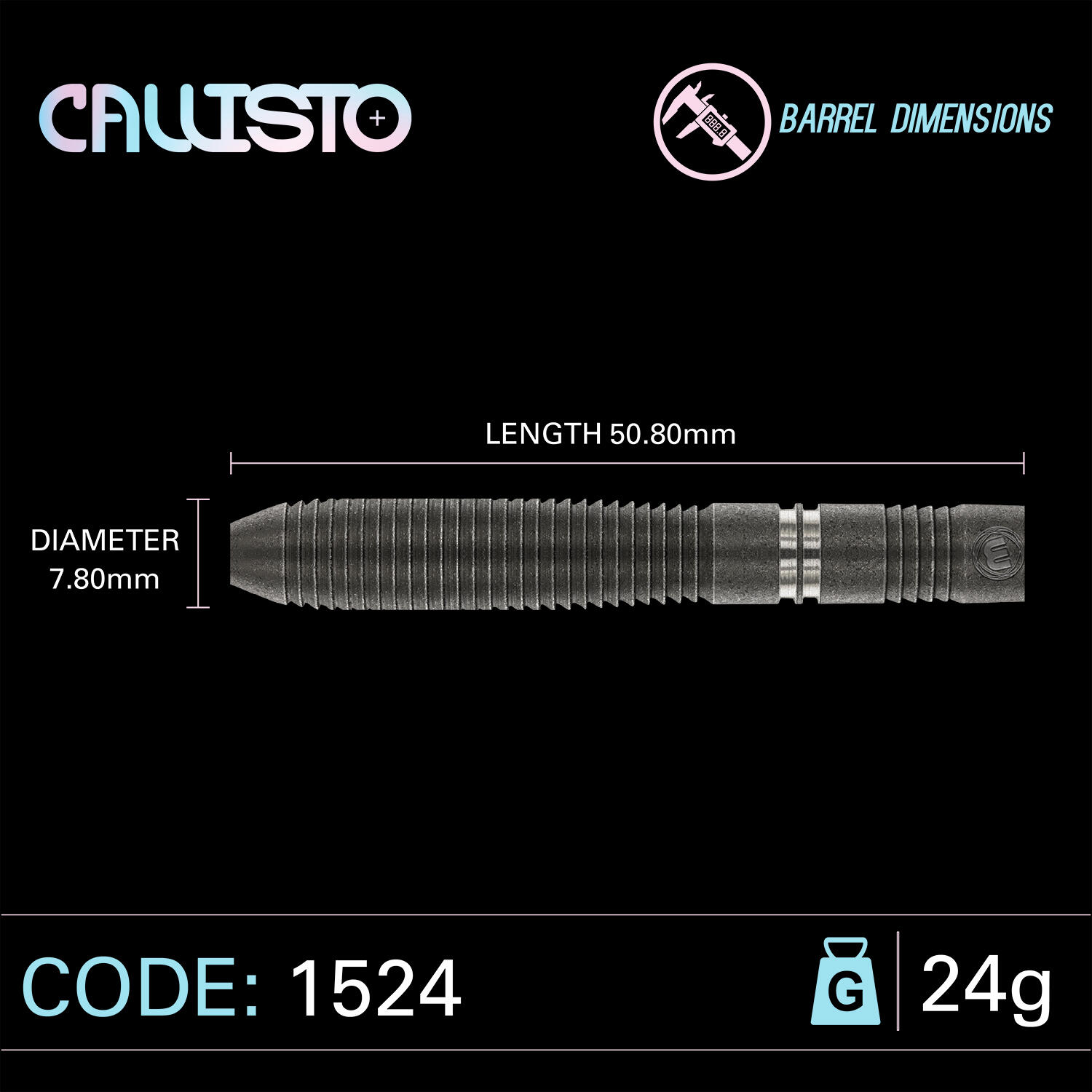 Winmau Dardos punta de acero Callisto 2 90% tungsten 4/5