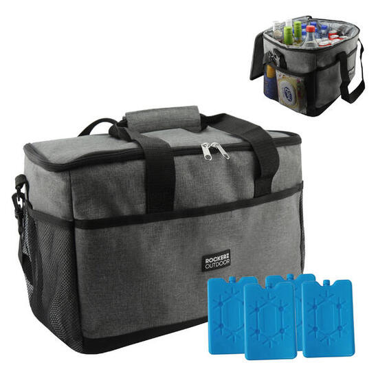 Borsa termica a 4 strati -Borsa per il pranzo - Borsa da picnic- 15 L - Grigio