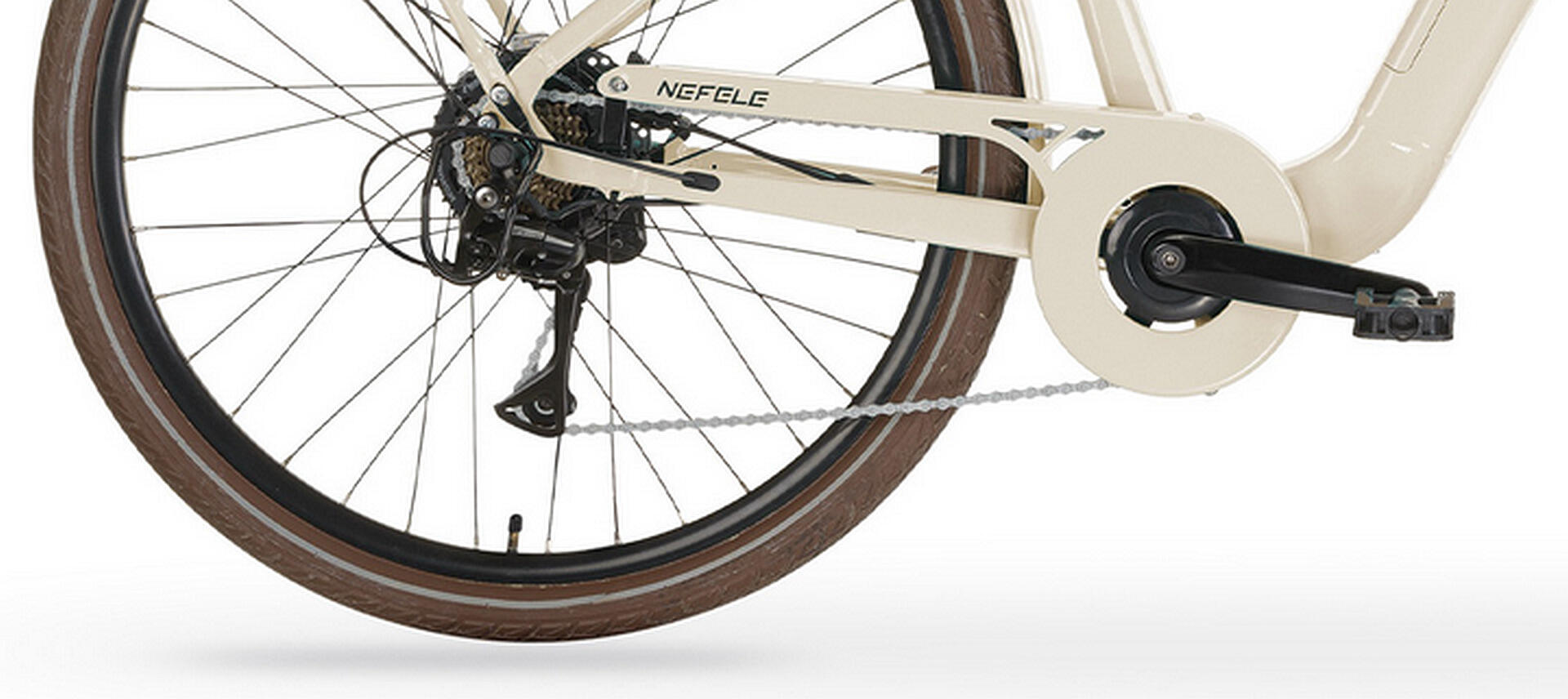 Elektro-Citybike NEFELE 28 Zoll, creme 4/4