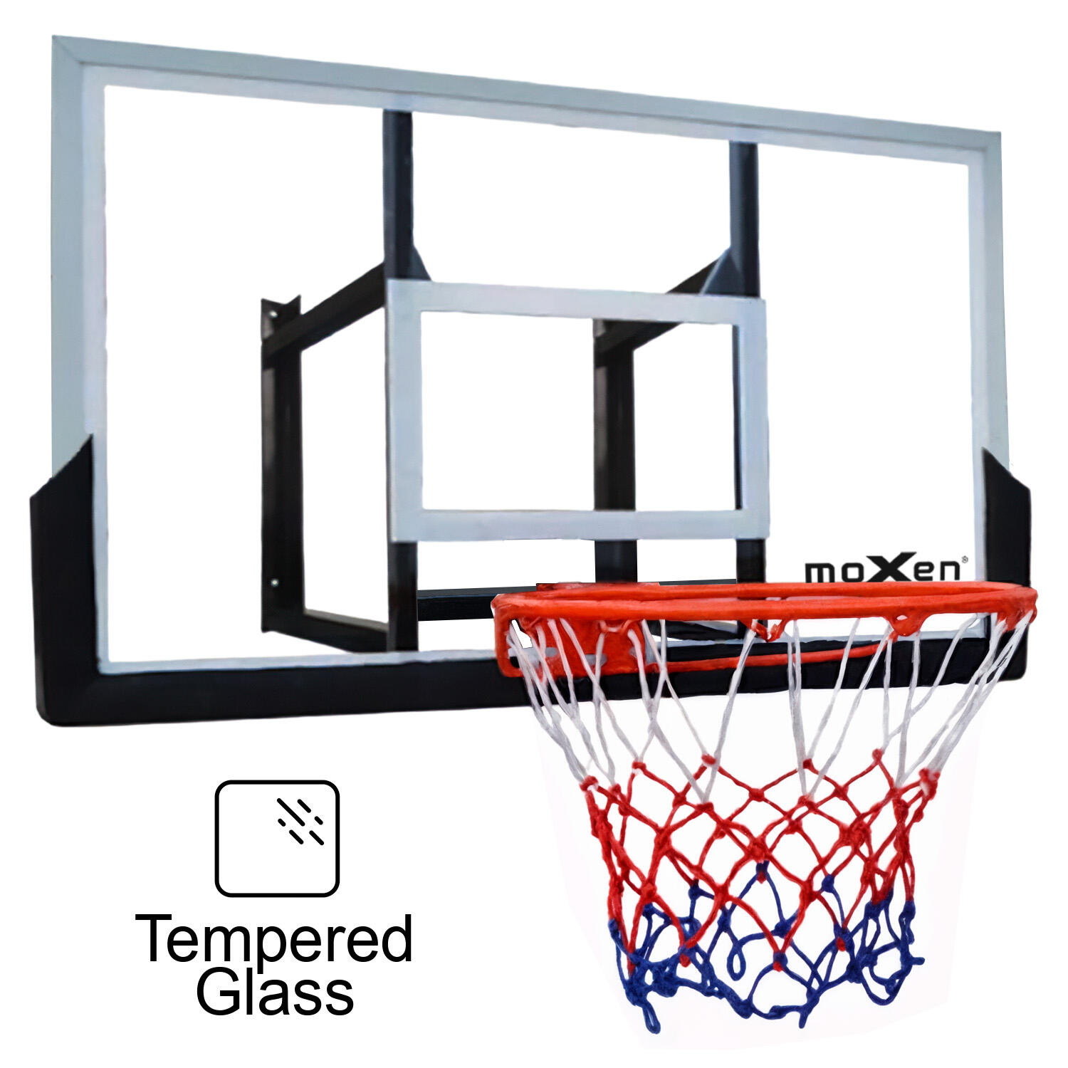 MOXEN Set Tablero Baloncesto Moxen Jumper Glass 136x80cm