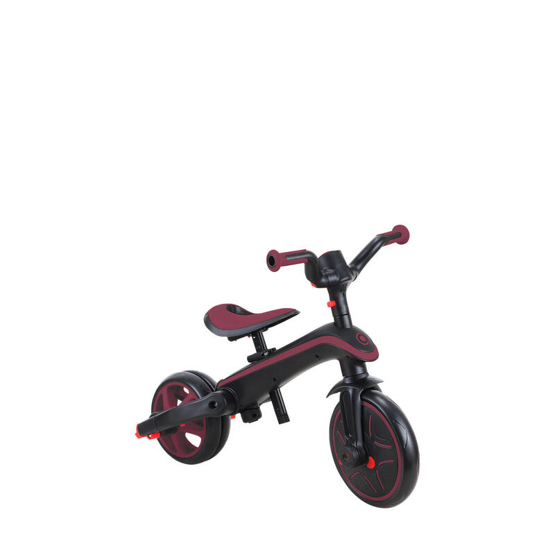 Tricycle EXPLORER 4-en-1 Évolutif & Pliable - Rouge Bordeaux