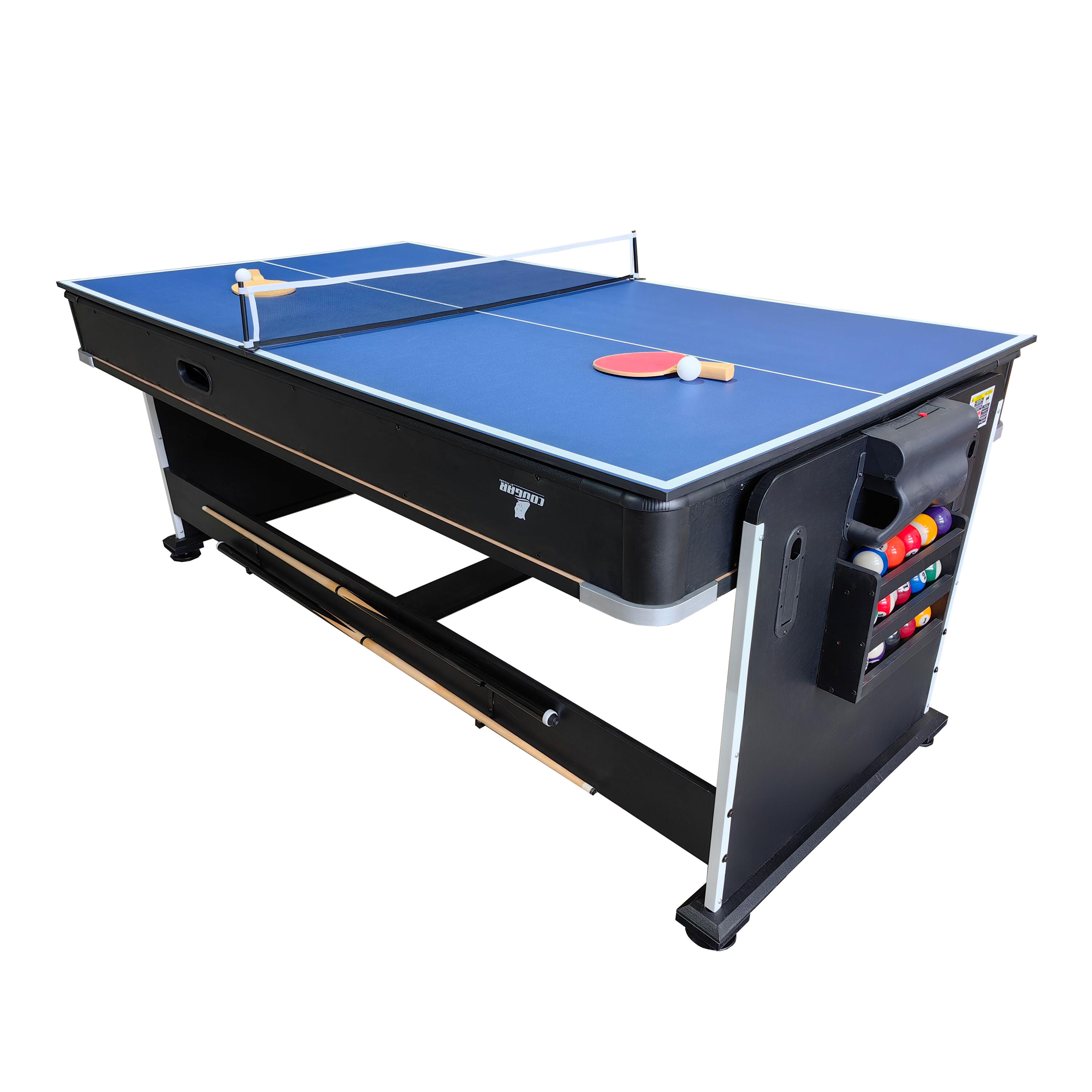 Mesa multijuegos, 4 en 1 | Billar, hockey de mesa, ping-pong, negra 6/7